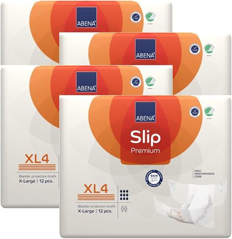 Abena Slip Premium Incontinence Briefs, Level 4, (Small to Extra Large Sizes), Extra Large, 48 Count in Saudi Arabia
