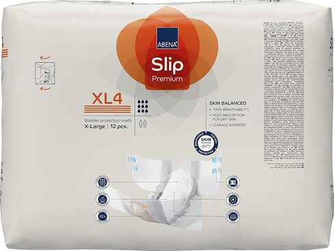 Abena Slip Premium Incontinence Briefs, Level 4, (Small to Extra Large Sizes), Extra Large, 48 Count in Saudi Arabia