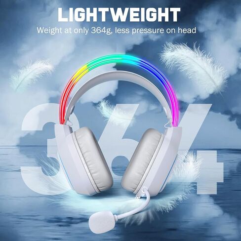 Cat Ears Gaming Headset with Noise-Canceling Mic, Surround Sound & RGB Lights, Wired Over-Ear Lightweight Headphones, Adjustable Headband for PC, PS4, PS5, Mac, Switch, in-Line Control in Saudi Arabia