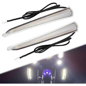 Motorcycle Side Fairing Lower Lights Turn Signal Running Light Fit for Harley Touring Street Gilde Road King Road Gilde Electra Glide Ultra Limited 2014-2023 (Black)