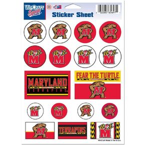 Wincraft NCAA University of Maryland Vinyl Sticker Sheet, 5" x 7"