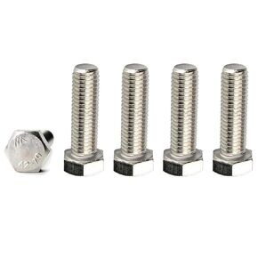 20Pcs M8 Hex Bolts M8x30mm Hex Head Bolts Stainless Steel 304 M8-1.25 Hex Bolt Fully Threaded Hex Tap Bolts Metric Hexagon Head Screw Machine Bolts Right Hand External Hex Drive