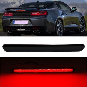 R&F Auto Smoked Lens F1 Style Strobe LED Third Brake Lights Compatible with Gen6 Camaro 2016-2023 (ZL1/1LE) Coupe/Convertible 3rd Brake Light High Mount Stop Lamp, Replace OEM# 84330249, 84484034