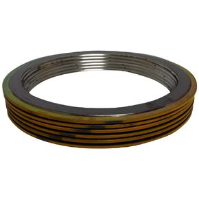 Sterling Seal & Supply SSS 9000.500304GR2500X6 Yellow Band with Gray Stripe Spiral Wound Gasket, High Temperature (Thermal Cycling) and/or Pressure Variations, 1/2" Pipe Size, 2500# Class Flange, 304SS Windings with a Flexible Graphite Filler (Pack of 6)
