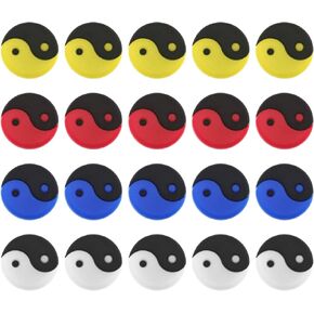 SING F LTD 20PCS Tennis Racket Shock Absorbers Traditional Chinese Tai Chi Yin Yang Pattern Silicone Vibration Dampeners for Tennis Player Sports Enthusiast
