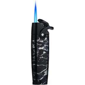 HONEST Butane Torch Lighters Pocket Lighter Adjustable and Refillable Gas Lighter for Candle Kitchen Fireplace Fireworks Without Gas (Silver)
