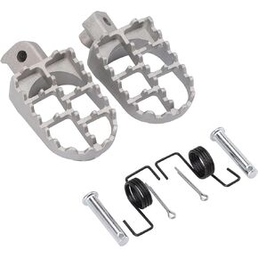 GOOFIT 8mm Foot Pegs Aluminium Foot Rest Replacement for 50cc 70cc 90cc 110cc 125cc Taotao Dirtbike Silver Motocross MX Foot Pegs-PW50 PW80 TTR90(1981-2012) Pit Bike