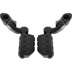 ECOTRIC 1-1/4" Highway Engine Guards Short Foot Pegs Compatible with Harley Touring Models w/Quick Clamps Motorcycle Crash Bar Adjustable Black