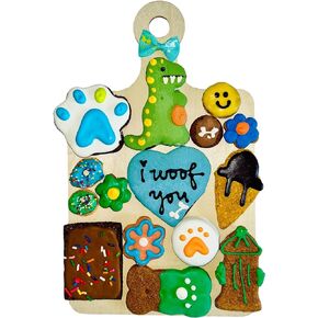Dog Treats Gourmet Cookie Gift Set, Dog Birthday Present, Dog Party Supplies, Healthy Gift Box, Assorted Flavors Small, Medium, Large Dog Breeds, Happy Birthday Girl Barkcuterie Board, Luna and Stone