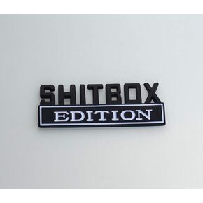 1x SHITBOX EDITION emblem 3D Fender Badge Decal Car Truck Replacement for Chevy Silverado 1500 2500 Chevrolet C10 C15 (Black Red)