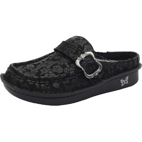 Alegria Women's Brigid Leather Moc Toe Open Back Clog With Heel Cup