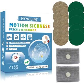 24 Count Motion Sickness Patches Anti Nausea Sea Sickness Patch with 1 Pair Motion Sickness Bracelet.Relieves Nausea, Dizziness, Vomiting from Seasickness