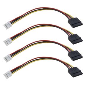The Lord of the Tools 4Pcs 4pin Male to SATA 15pin Female Drive Power Cable SATA Power Extension Cable Drive Power Adapter Electronic Accessories