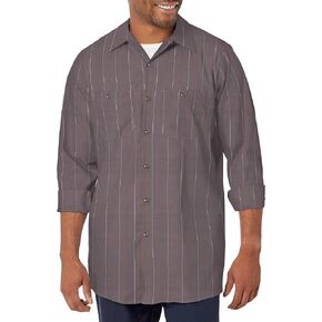Red Kap Men's Long Sleeve Industrial Stripe Work Shirt