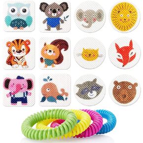 180 Pack Mosquito Patches Stickers for Kids Adult Outdoor Indoor Travel, Natural Plant Based Ingredients Mosquito Stickers with 4 Pack Mosquito Repellent Bracelets