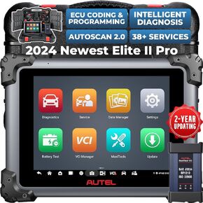2024 New Autel MaxiSys Elite II Pro Scanner, 2 Years Free Update Elite 2 Pro, New Version of MS909/ MS919/ Ultra, Exclusive Intelligent Diagnostic 2.0, J2534 ECU Programming & Coding, 38+ Services