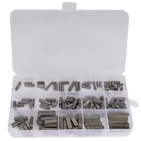 Key Stock, 140pcs Round Ended Feather Key Set Pulley Keyway Key Parallel Drive Shaft Keys Keyway Blank Key Stock Assortment
