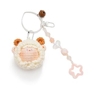 Cute Sheep Keychain Handmade Wristlet Lanyard for Keys Crochet Knit Key Chains& Keyrings Accessories for Women & Girls, Handbag Backpack Charms