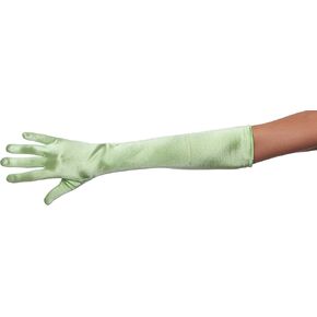 Over Elbow 19" Very Long Satin Gloves, Bright Spring Green