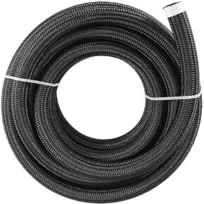 16AN Fuel Line Hose Braided Nylon Stainless Steel Oil & Gas CPE Transmission Oil Cooler Line Coolant Hose Fuel Line Pump Gas, Race Gas, Vacuum, Hydraulic Fluid Diesel Hose Line Tube 5ft