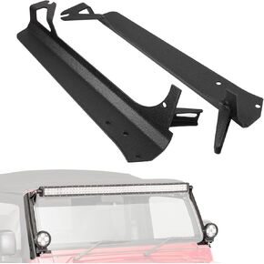 ALAVENTE دعامات تثبيت الزجاج الأمامي العلوي مع دعامة عمود A لسيارة Jeep Wrangler TJ 1997-2006، دعامات شريط إضاءة مستقيمة 52 بوصة لـ TJ 97-06 (زوج واحد) in Kuwait