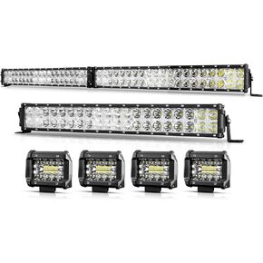 Autofeel LED Light Bar 42 Inch + 22 Inch + 4PCS 4 Inch 28000LM 6000K Light Bar Kit with DRL Function Flood Spot Combo Offroad Driving Light for Pickup SUV ATV UTV