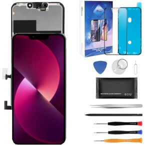 Screen for iPhone 13 (A2633, A2482, A2631, A2634) Screen Replacement 6.1' 3D Touch LCD Complete Repair kit Digitizer Display Assembly, Waterproof Adhesive, 10D Tempered Glass, Tools…