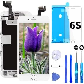 Brinonac for iPhone 6s Screen Replacement White Touch Display LCD Digitizer Full Assembly with Complete Repair Tools and Screen Protector