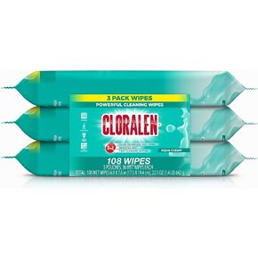 Cloralen - Cleaning Wipes, Aqua Clean, 36 Count (Pack Of 3) 108 Total Wipes