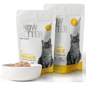 Know Better for Cats – Chicken Recipe, RAW Cat Food Premix/Supplement for Making Homemade Cat Food, All Natural, Holistic Veterinarian Approved, Grain Free, No Artificial Additives