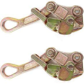 QWORK 2 T Cable Grip Wire Grip Steel Rope Jaw Puller for Wire Rope, Pulling 4408 Lbs