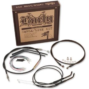 Burly Brand Braided Stainless 16&Prime, Ape Hanger Cable/Brake/Wiring Kit B30-1053
