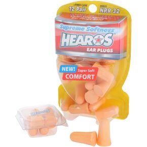 Hearos Supreme Softness Foam Earplugs, NRR 32, Extreme Comfort, Hearing Protection, 12 Pair, (5800)