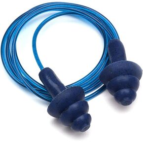 Pyramex RPD3001 Corded Reusable Metal detectable earplugs - NRR24dB - 50 Pair/Box, Blue