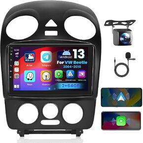 [2G+64G] 2024 ستيريو Android الجديد لسيارة VW Volkswagen Beetle 2004-2010، شاشة لمس 9 بوصة لاسلكية Apple Carplay Android Auto Radio مع نظام تحديد المواقع العالمي (GPS) وكاميرا احتياطية WiFi Bluetooth in Saudi Arabia