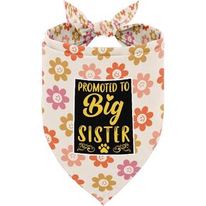 Dog Bandana, Promoted to Big Sister Dog Bandana, Dog Scarf Unique Shape Printing, Dog Scarf Accessories, Dog Bandana Pet Scarf, Pet Blue Scarf Gender Reveal Accessories, Dog Bandana Gift (F28)