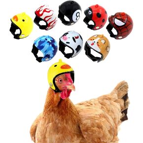 6 Pcs Chicken Helmet Colorful Safety Chicken Hats Adjustable Elastic Helmet Cosplay Costumes for Small Pet Chicken Bird Gift Toys