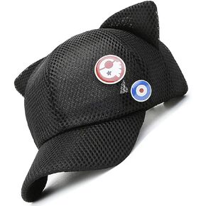 Cosplay Asuka Langley Soryu Cat Ears Cap Mesh Sun Hat Black