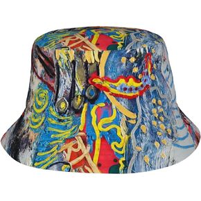 Chocolate Swirl Blue Bucket Hat Beach Travel Fisherman Hat Packable Sun Hat Cap for Unisex Women Men