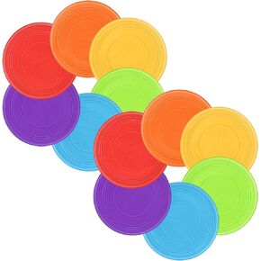 Kids Flying Disc 7 Inch Silicone Flying Disks Set in Bulk for Children Dogs Outdoor Backyard Lawn Sports Games Party Favors, 6 Colors，6/12/24pcs