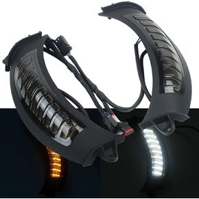 Road Glide Turn signals Motorcycles Daytime Running Side Lights fit for 2015-2020 Year (Black)