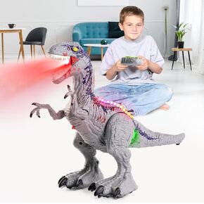 Remote Control Dinosaur for Kids, Large T-Rex Dinosaur Toys for Boys 3 4 5 6 7 8 Year Old, Realistic RC Walking Dinosaur Toy with Light, Roar & Spray, Birthday Gift for Boys Girls 3+
