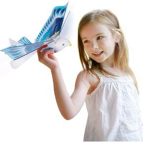 ArtCreativity Electric Flying Bird Toy with Lights - Rechargeable Flying Toy Bird for Kids - Flaps Wings to Fly High and Fast - Outdoor Toys for Boys and Girls - Birthday Gift Idea for Kids Ages 3 4 5
