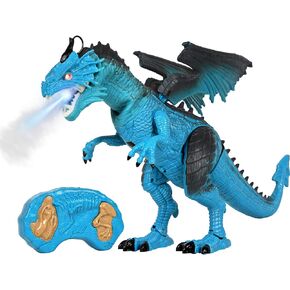 Remote Control Dinosaur Toys LED Light Up Walking Dragon Roaring and Spraying Smoke Realistic t rex Dinosaur Toys for Boys and Girls 3-12 Years