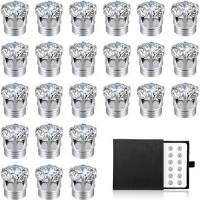 24pcs Veil Weights Wedding Magnetic Diamonds, Crystal Bridal Veil Weights Elegant Rhinestone Veil Weights Hijab Magnets for Women Girls Wedding Dress Accessories