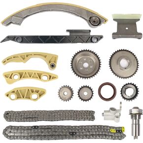 Autoround 9-4201S Engine Timing Chain Kit w/Chain Guide Rail Tensioner Sprocket fit for Chevy, GMC, Buick, Pontiac, Saturn, Saab - Malibu/Equinox/Terrain/LaCrosse/Regal/Cobalt/G6/Vue 2.0L 2.2L 2.4L