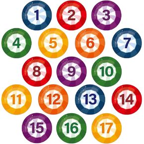 48 Number Line Up Floor Decals Bright Color Peppermint Floor Markers 4 Inches