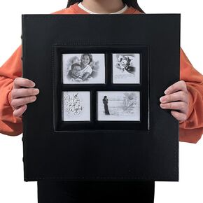 Family Photo Album 4x6 600 Photos Photo Large Capacity For Anniversary Baby Family Wedding Holiday Travel Personalized Keepsake Memory Book (Black)