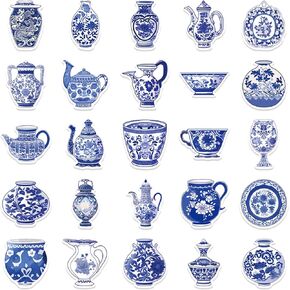 100 Pieces Chinoiserie Stickers, Waterproof Porcelain Stickers with Beautiful Designs for Envelopes Seals Gift Cards Party Favor