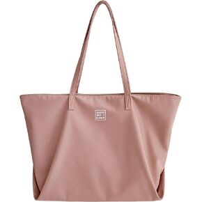 ALUWU Nylon Tote Bag for Women Waterproof Shoulder Handbag Purse with Zipper